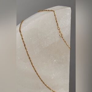 14K SOLID Diamond Cut 1.5mm Rope Chain 18” 2.2g